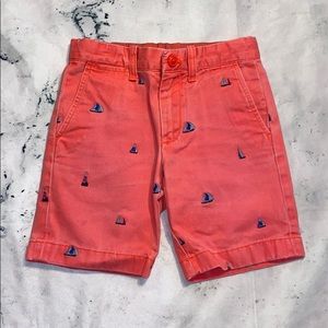 Crewcuts Boys Pink Shorts With Sailboat Design